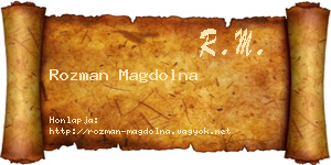 Rozman Magdolna névjegykártya